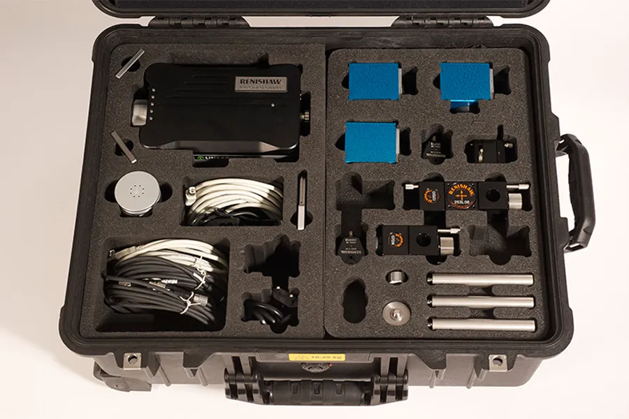 Laservermessung: Messkoffer geöffnet